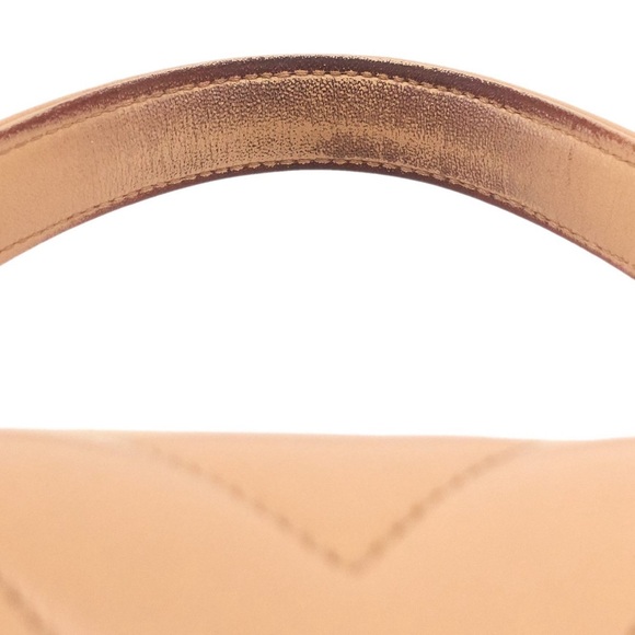 CHANEL CC Calfskin Leather Cream Chevron Medium Top Handle Leather ShoulderBag - Picture 8 of 11